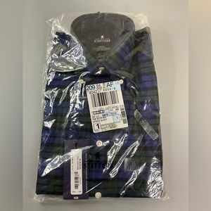Stafford Travel Regular Fit Plaid Dress Shirt 14.5 32-33